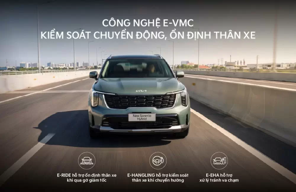 CÔNG NGHỆ E-VMC KIỂM SOÁT CHUYỂN ĐỘNG, ỔN ĐỊNH THÂN XE